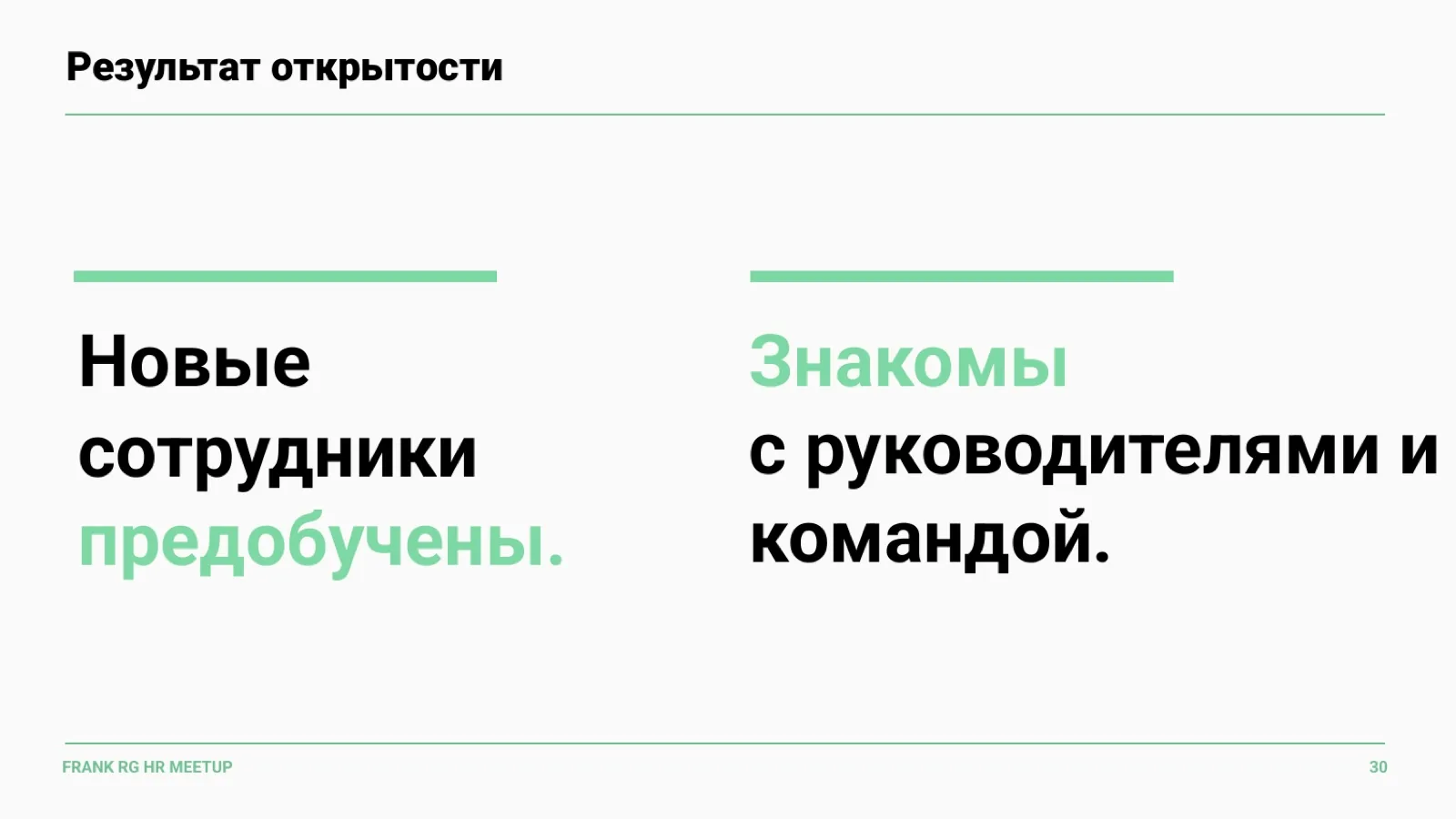 Слайд 30: Результат открытости