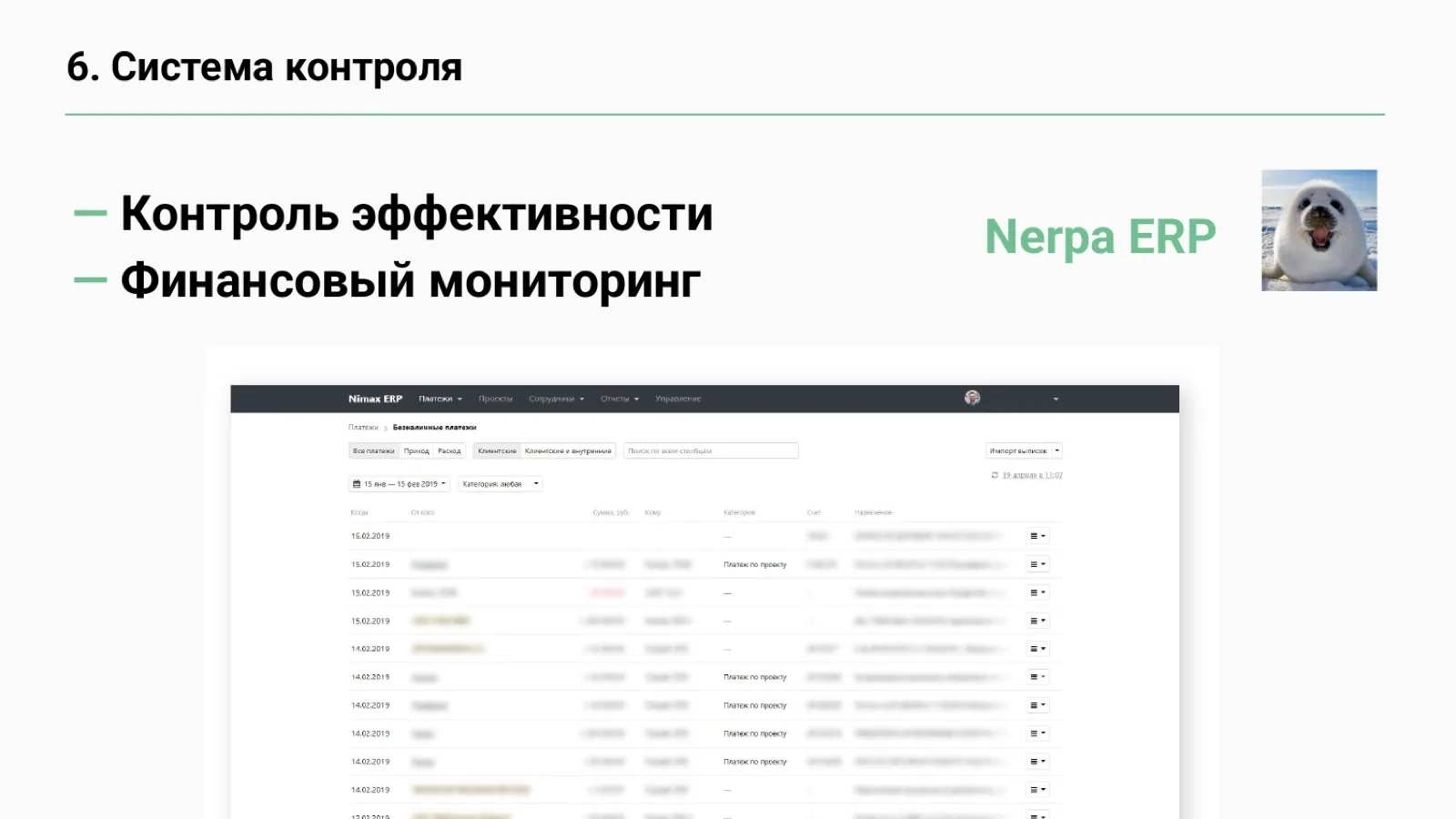 Слайд 43: Шаг 6. Система контроля