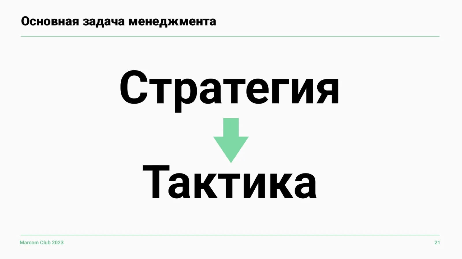 Слайд 21: От стратегии к тактике