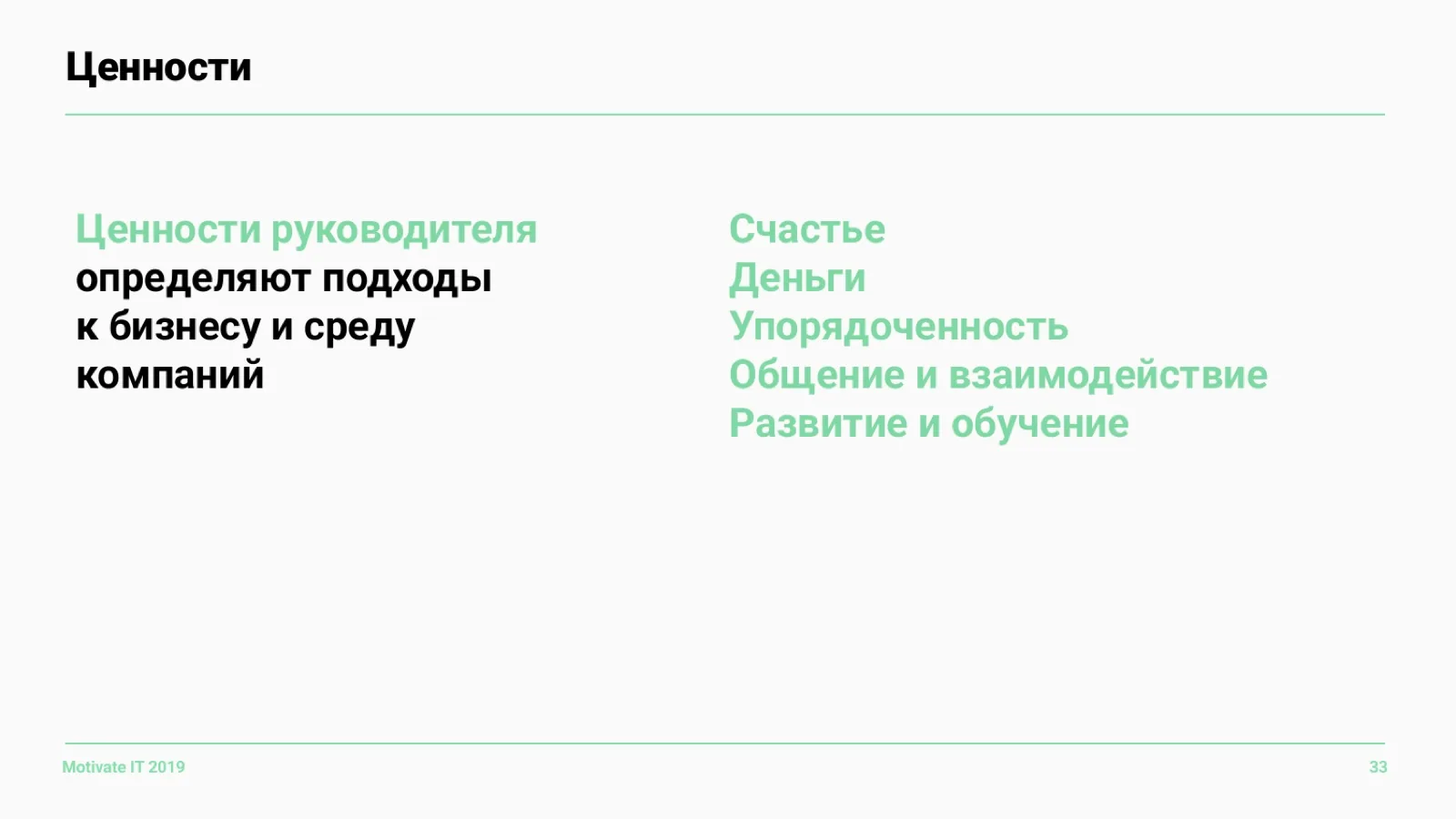 Слайд 33: Ценности руководителя