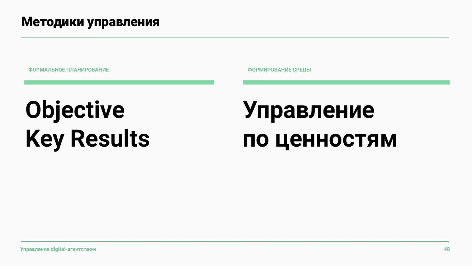 Слайд 49: Формальное планирование и управление по ценностям